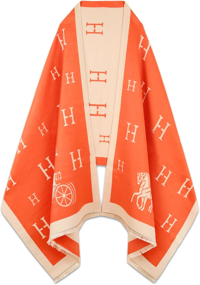 EXTREE Scarfs for Women Pashmina Silky Shawl Wrap for Evening Dressing Blanket Open Front Poncho Cape - Image 1